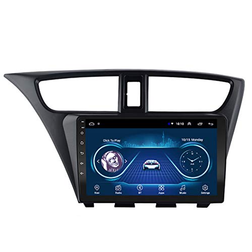 Dscam Coche navegación System 9" Android 9.1 Car GPS Navegación Reproductor de para Honda Civic 2012-2017 | Pantalla LCD Táctil | USB | WLAN,4G+64G-Eight-Core