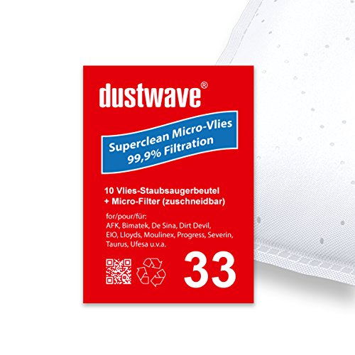 dustwave® - 10 bolsas para aspiradora Taurus Twingo 1400, fabricadas en Alemania, incluye microfiltro