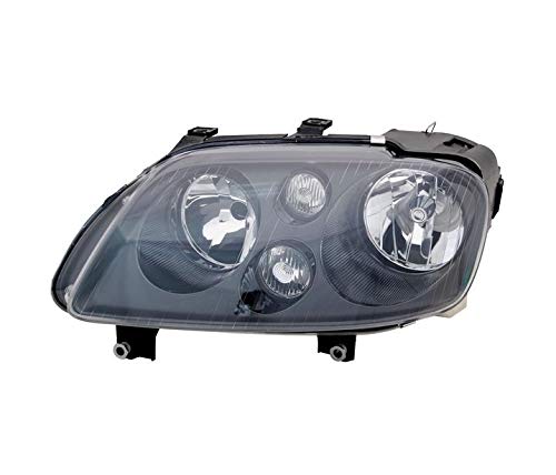 Faro izquierdo compatible con Volkswagen Touran Volkswagen Caddy 3 2004 2005 2006 2007 2008 VP738L faro lateral del conductor Faros montaje proyector luz delantera lámpara de coche negro LHD