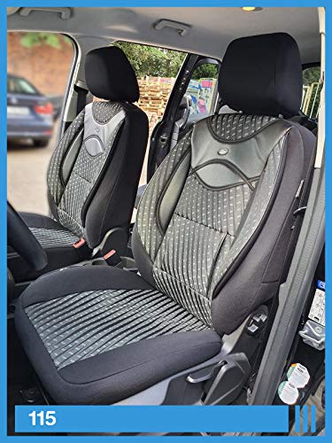 Fundas de asiento compatibles con Volkswagen Golf Sportvan conductor y pasajero a partir de 2014-2018, número de color: 115