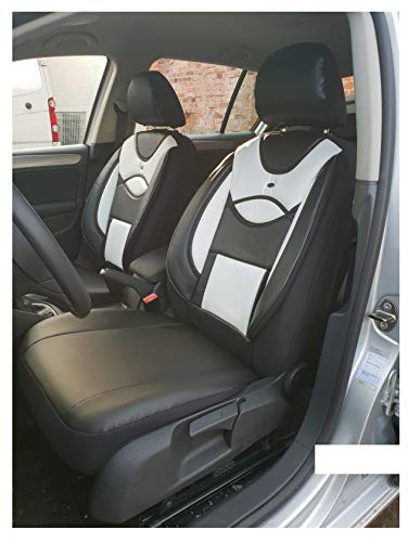 Fundas de asiento compatibles con Volkswagen Golf Sportvan conductor y pasajero a partir de 2014-2018, número de color: D108