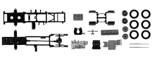 Herpa-Chassis for Content: 2 pcs. chasis para Tractor Volvo FH Lowliner Contenido: 2 uds Colores. (84833)