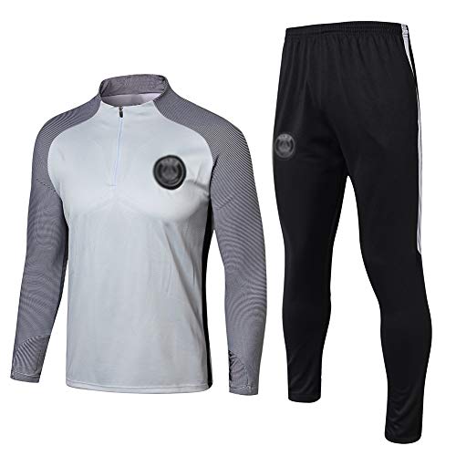 H.ZHOU Traje entrenamiento de fútbol Club de adulto Camiseta de la Juventud de manga larga y pantalones de jogging BreathableTop QL0415 Traje Uniforme de futbol (Color : Gray, Size : L)