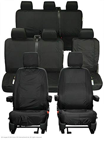 INKA - Fundas de asiento impermeables totalmente a medida, color negro - para VolksWagen Transporter T5.1 Shuttle - MY 2010-2016