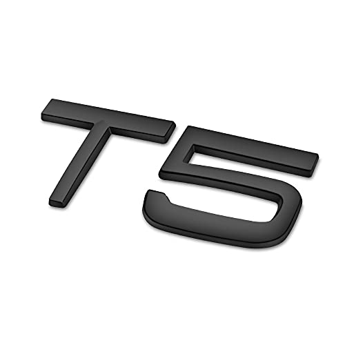 JUULLM T5 T6 T8 AWD - Pegatina de metal para maletero de coche, compatible con VOLVO V40 V60 V70 V90 S60 S90 S80 C30 XC40 XC60 XC70 XC90 C70 3D logo de maletero de coche (nombre del color: T5 negro)