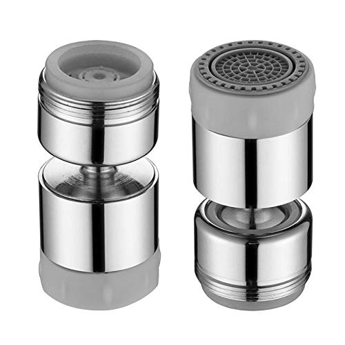 Kitchen Sink Faucet Aerator Solid Brass 360° Swivel Dual-function Water Tap Nozzle Bubbler Water Soft Bubble Stream,24 Male Thread