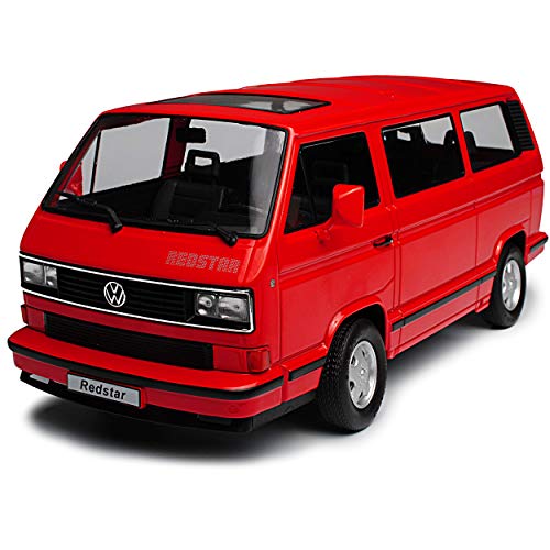 KK-Scale Volkwagen T3 Bus Multivan Red Star Rojo Transporter 1979 – 1992 Limitado 1 de 500 Piezas 1/18 Modelo Auto