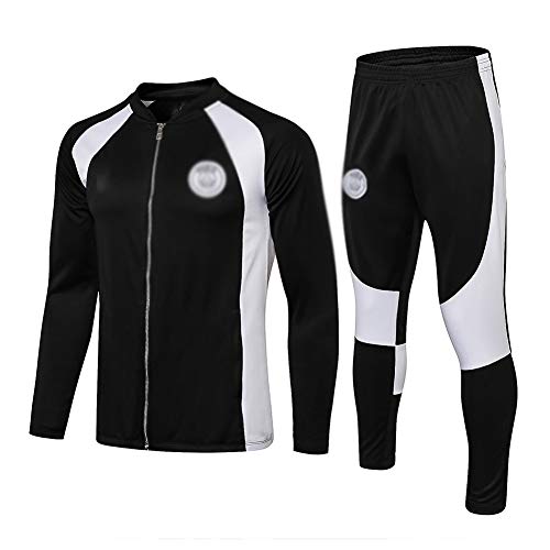 L-YIN Traje entrenamiento de fútbol Club de adulto Camiseta de la Juventud de manga larga y pantalones de jogging BreathableTop QL0172 Traje Chándales (Color : Black white, Size : XL)