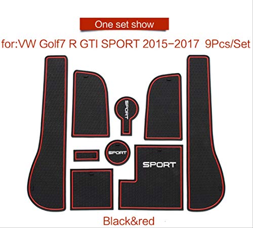 linfei Almohadilla De Ranura De Puerta para Volkswagen Golf 7 GTI R Sport 2015-2017 Accesorios Interiores Alfombrilla para Ranura De Puerta Driving Conducción Izquierda