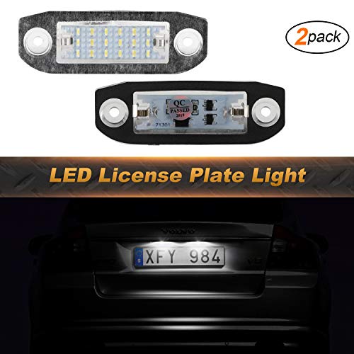 Luces de matrícula OZ-LAMPE 2pcs 18 Luces de matrícula LED de licencia 2835 SMD Compatible con VOLV-O S80 1998~2015 V70 2007-2013 XC60 2008-2013 XC70 2007~ XC90 V50 S40 C30 2006-2010 before Facelift Luces de matrícula OZ-LAMPE 2pcs 18 Luces de matrícula LED de licencia 2835 SMD Compatible con VOLV-O S80 1998~2015 V70 2007-2013 XC60 2008-2013 XC70 2007~ XC90 V50 S40 C30 2006-2010 before Facelift
