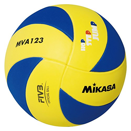MIKASA Bälle Mva 123 - Balón de Voleibol para Interior, Color Azul/Amarillo, Talla 5