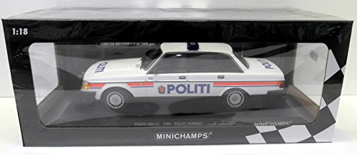 Minichamps 155171491 "1986 Volvo 240 GL Politi Norway 1" Modelo, Escala 1:18
