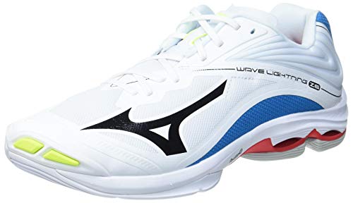 Mizuno Wave Lightning Z6, Zapatillas de vóleibol Unisex Adulto, Blanco/Negro/Azul Diva, 45 EU