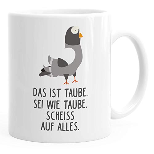 MoonWorks® - Taza de café con texto en alemán "Das ist Taube sei wie Taube scheiss auf alles Bürotasse, cerámica, Sei Paloma de color blanco., talla única MoonWorks® - Taza de café con texto en alemán "Das ist Taube sei wie Taube scheiss auf alles Bürotasse, cerámica, Sei Paloma de color blanco., talla única