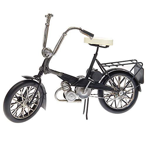Pamer-Toys Modelo de bicicleta de chapa – en estilo retro antiguo – Bicicleta con motor – Color negro