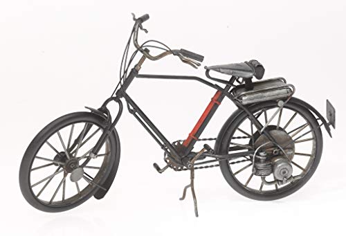 Pamer-Toys Modelo de bicicleta de chapa – en estilo retro antiguo – Bicicleta con motor – Color negro