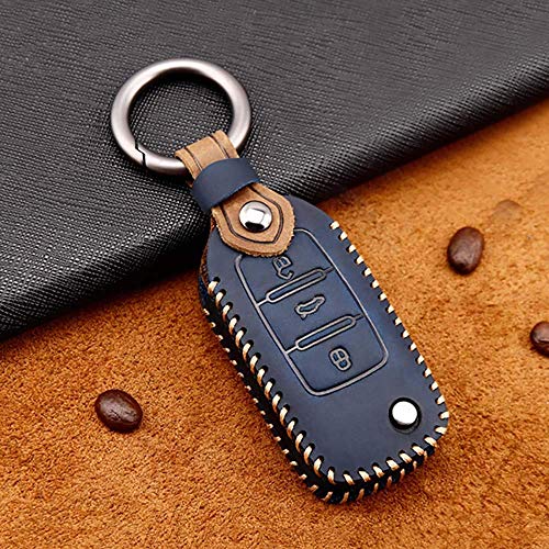 para Volkswagen Car Key Cover Funda de Cuero Key Fob Cover Holder Protector para VW Golf 7 Mk7 Polo Jetta 4 Touran T-roc Tiguan Seat Leon 3 Ibiza Karoq Octavia 3 Superb 3 Remote Car Key Case