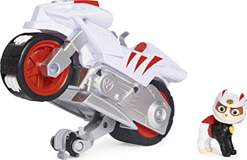 PAW PATROL Moto Pups Wildcat’s Deluxe Pull Back Motorcycle Vehicle with Wheelie Feature and Figure Wildcat Vehículo de Motocicleta con Ruedas, Color, X-Large (Spin Master 6060433)