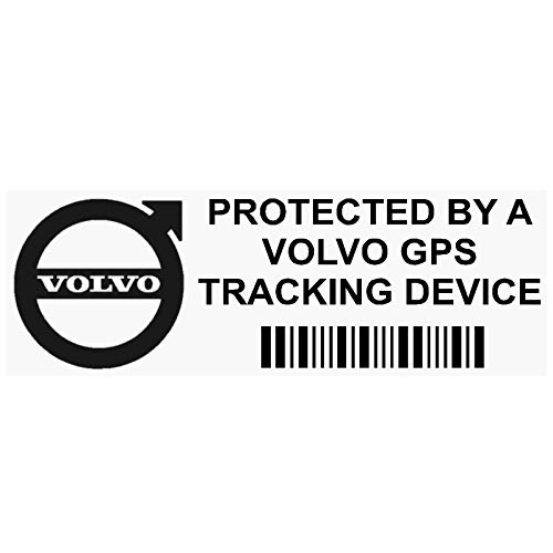 Pegatinas para ventanilla de coche (5 unidades - S40,C30,V70,V40,XC60, 87 x 30 mm), para avisar del dispositivo de seguimiento GPS de Volvo.