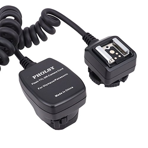 PHOLSY Cable de Conexión y Sincronización de Flash TTL Cable de Flash Externo para Olympus/Panasonic - 6,5' (2 m) Reemplazo Olympus FL-CB05