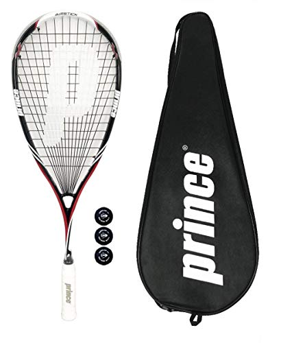 Prince Raqueta de Squash Airstick Lite 550 (Varias Opciones) (Raqueta + Bolas)