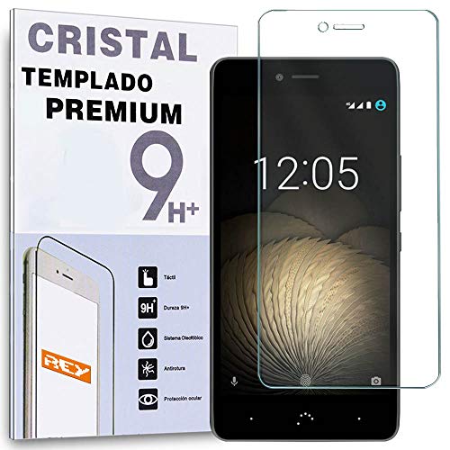 REY Protector de Pantalla para BQ AQUARIS U/U Plus/U Lite, Cristal Vidrio Templado Premium