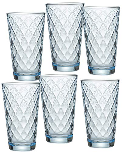 Ritzenhoff & Breker Lawe Diamond - Juego de 6 vasos (400 ml, cristal, 400 ml), color azul