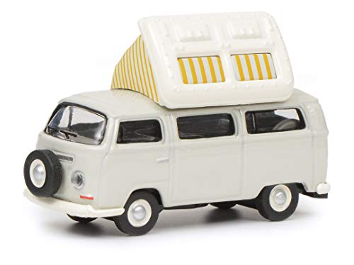 Schuco 452640400 VW T2a Camper con Techo Abierto, Escala 1:87, Gris/Blanco