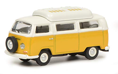 Schuco 452644400 VW T2a Camper, Escala 1:87 452644400-VW, Amarillo/Blanco, Modelo de Coche