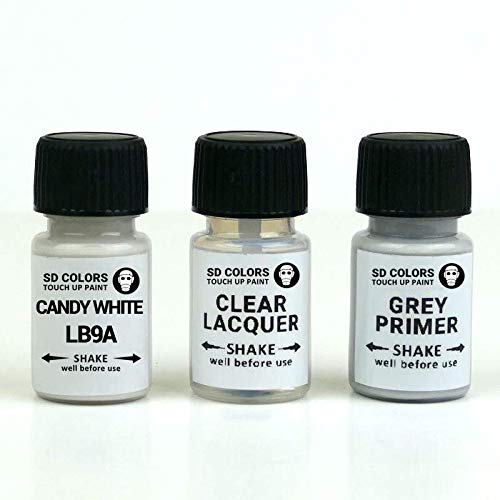 SD COLORS CEANDY WHITE LB9A B9A B4 - Pintura para retocar (8 ml, pintura + imprimación + laca), color blanco