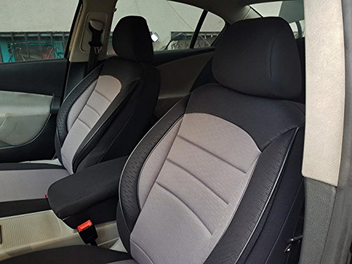 seatcovers by k-maniac Volvo XC70 Cross Country, universales, Color Negro y Gris, Juego de Fundas de Asiento Delantero, Accesorios de Coche, Interior V735736