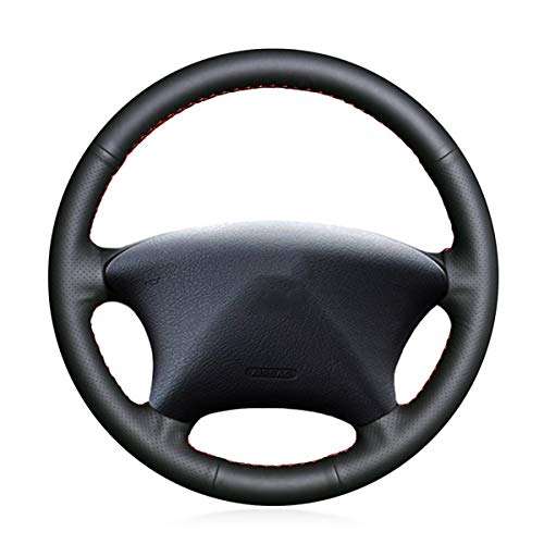 Shining wheat Funda para volante de coche de piel sintética negra para Citroen Xsara 2002-2006 Xsara Picasso 2003-2010 Berlingo 2003-2008 para Partner 2003-2008 Shining wheat Funda para volante de coche de piel sintética negra para Citroen Xsara 2002-2006 Xsara Picasso 2003-2010 Berlingo 2003-2008 para Partner 2003-2008