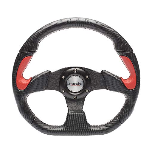 Simoni Racing X2330PUN/PR volante deportivo, negro y rojo