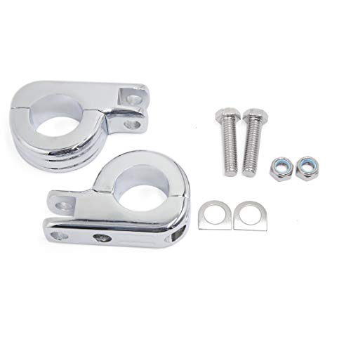 sourcing map 1.25" P Clamp On Motorcycle Footpegs Mount For para Harley Davidson Universal Chrome