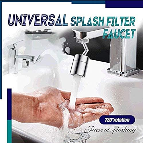 Universal Splash Filter Faucet,720° Rotate Water Outlet Faucet,Movable Kitchen Tap Water Saving Nozzle Sprayer Booster,Universal Basin Lengthen Extender,Oxygen-Enriched Foam