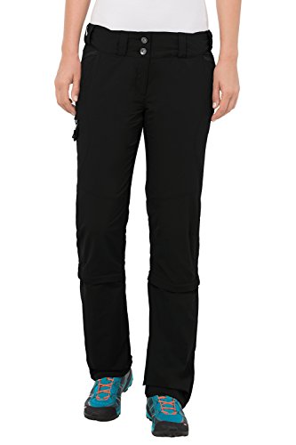 VAUDE Hose Women's Skomer Capri ZO Pants - Pantalones Deportivos para Mujer, Color Negro, Talla de: 46-Long