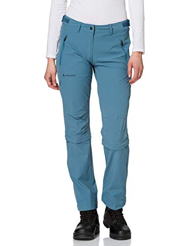 VAUDE Pantalones para Mujer Farley Stretch Zo con Cremallera en T, Mujer, Pantalones, 40144, Azul Gray, 48