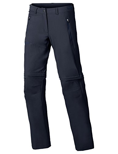 VAUDE Women's Farley Stretch Off T-Zip Pants, abzippbare Wanderhose Pantalón, Mujer, Eclipse, 44/Short