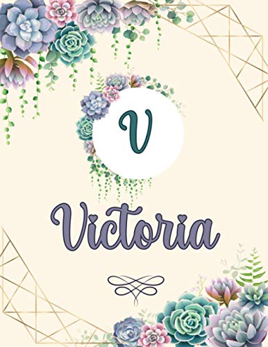 Victoria: Perfect Personalized Sketchbook with name for Victoria with Monogram Initial Capital Letter V Sketchbook and Handmade Floral Design Book (8.5x11) | Personalized Birthday Gift for Victoria