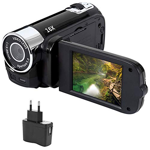 Videocámara Digital Full HD 1080P con visión Nocturna por Infrarrojos, cámara de Video portátil DV 2.7"LCD 16X Zoom DVR cámara Digital (Dos baterías Incluidas)