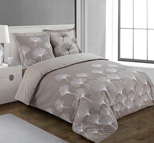 Vision - Funda nórdica Ginko de 240 x 220 cm con 2 fundas de almohada, 100% algodón