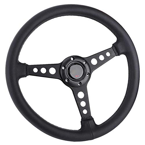 Volante de coche,Volante deportivo de 350mm/14pulgadas con/bocina Volante de aluminio universal Cuero de pu Volante deportivo de coche de 6 orificios Volante para juegos de carreras Volante modificado Volante de coche,Volante deportivo de 350mm/14pulgadas con/bocina Volante de aluminio universal Cuero de pu Volante deportivo de coche de 6 orificios Volante para juegos de carreras Volante modificado