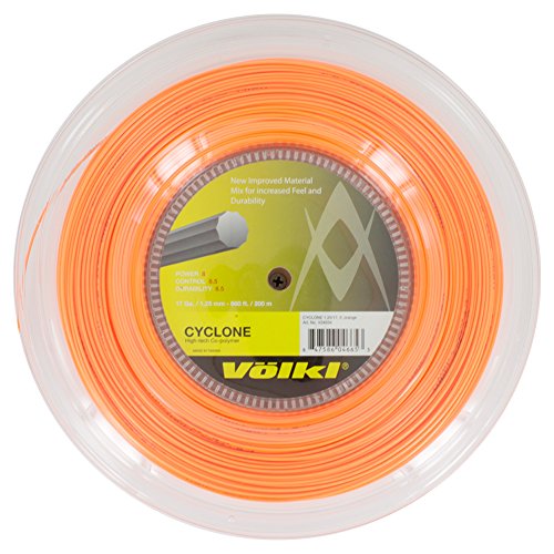 Volkl Cyclone - Cuerda de tenis (200 m, color naranja, calibre 1,25 mm)