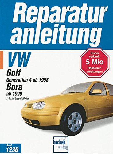 VW Golf Generation 4 ab 1998. Bora ab 1999 1.9 Ltr. Diesel-Motor: 66 kW syncro / 66 kW Variant syncro / 66 kW Variant / 81 kW Limousine / 85 kW neuer Dieselmotor / 50 kW ohne Turbolader