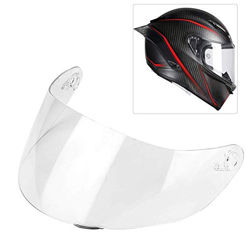 Ymiko Protector de Lente de Casco, Protector de Viento de Motocicleta Protector de Visera de Lente de Casco Compatible con A-G-V K1 K3 SV K5 K5-S(Transparente)