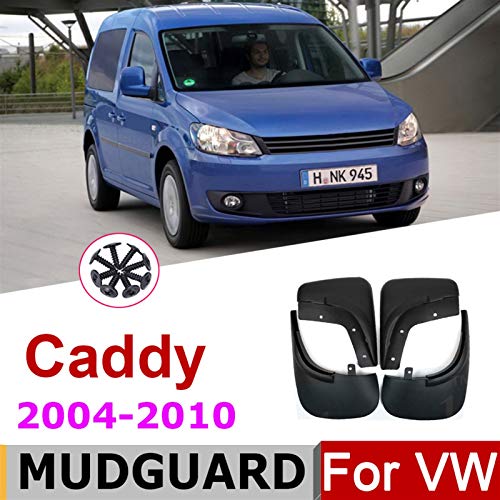 ZYDSD Flaps de Barro de Coche para VW Volkswagen Caddy 2010-2004 Frontal Trasero Mudflaps Splash Guards Mudguards Fender 2008 2007 2007 2006 2005 (Color : Black)