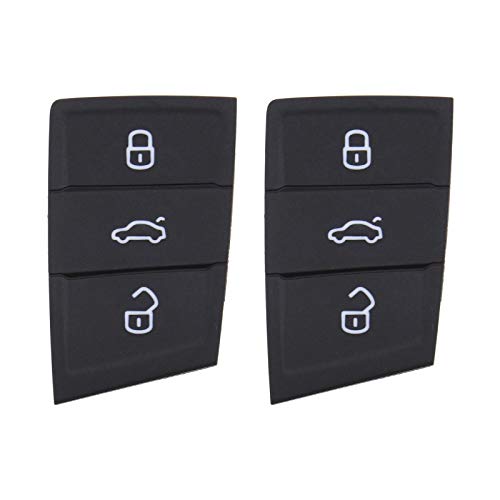 2 x 3 botones para coche con mando a distancia para llaves de coche, de goma, bloqueador de maletero, compatible con Polo Golf 7