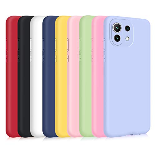 9X Funda para Xiaomi Mi 11 Lite 4G/ Mi 11 Lite 5G, Ultra Delgado Color Silicona Carcasa Premium Suave Flexible TPU Gel Bumper Protectora Caso Anti-Rasguños Anti-Choque