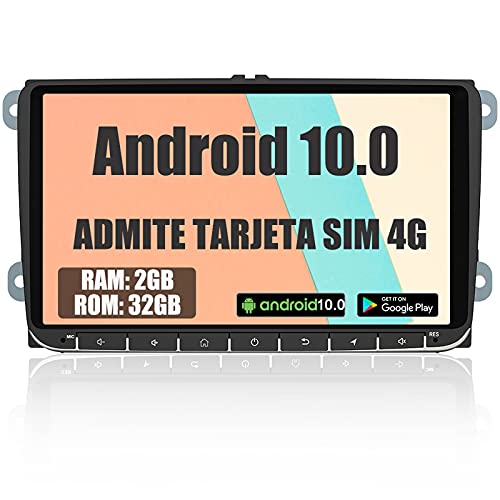 AWESAFE Android 10.0 [2GB+32GB] 9 Pulgadas Radio Coche con Pantalla Táctil para VW, Autoradio para VW con 4G/WiFi/GPS/Bluetooth/RDS/USB/FM Am, Admite Mandos del Volante y Aparcamiento