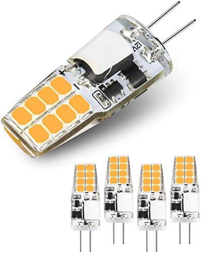 Bombilla LED G4, 12 V, luz blanca diurna,CA/CC, 12 V, repuesto de , halógena, G4, base bi-pin, tipo JC, ahorro de energía, no regulable (G4-16led-3000k)